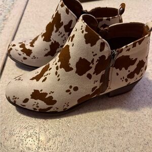 Cow Print Ankle Boots